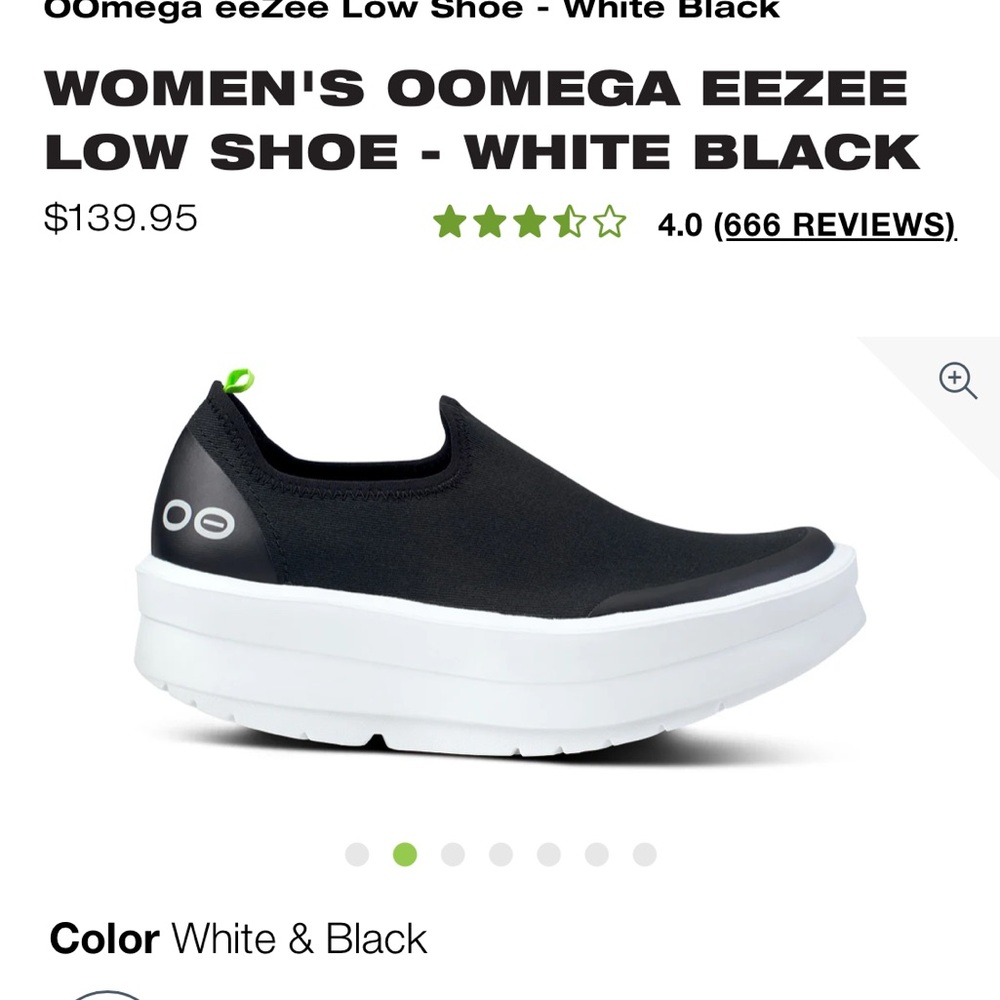 OOFOS OOMEGA Eezee Low Shoes Womens White Comfort Slip On Recovery Sneakers